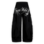 Letter Print Parachute Cargo Pants