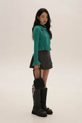 Alpaca Wool Sequin Embroidered Lace Trim Knit Cardigan - COPPING THREADS - MOROMORO