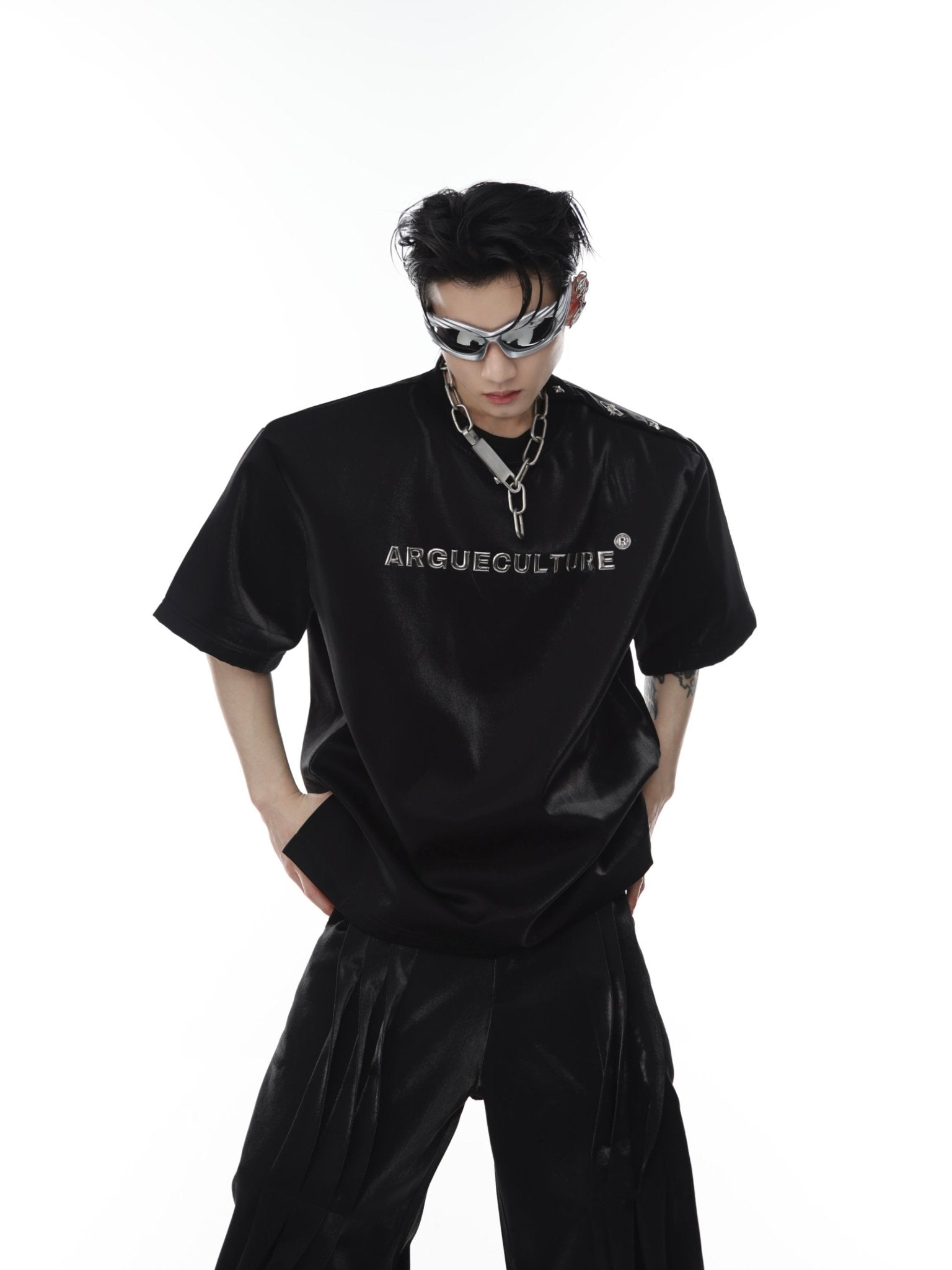 ArguE CulturE 3D Printed Silver Logo T-shirt - COPPING THREADS - ArguE CulturE