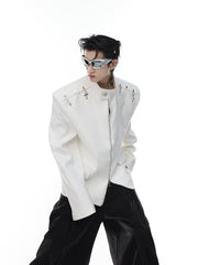 ArguE CulturE Deconstructed Shoulder Metal Button Jacket - COPPING THREADS - ArguE CulturE