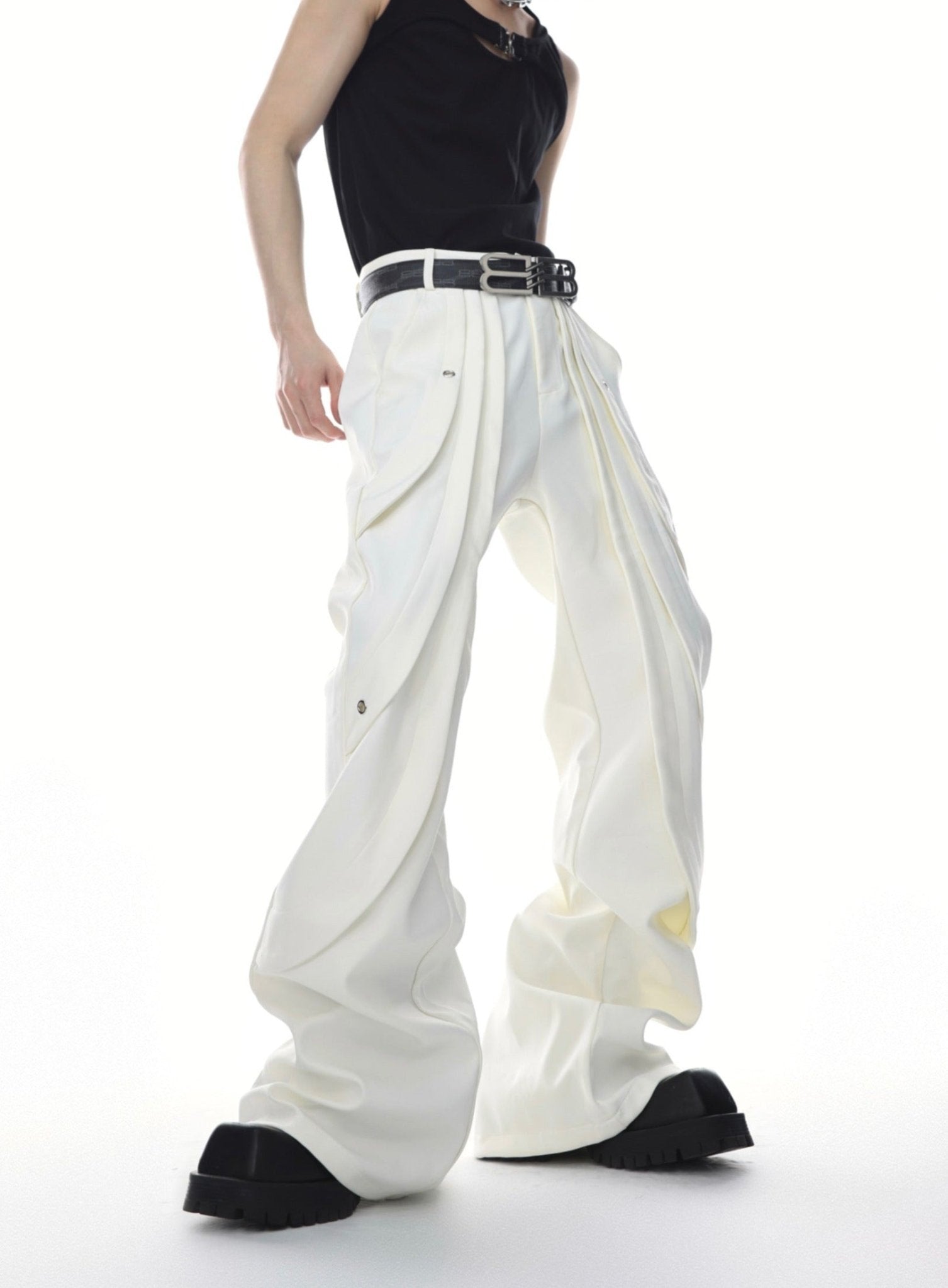 ArguE CulturE Deconstructed Slim Flared Trouser White - COPPING THREADS - ArguE CulturE