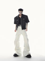 ArguE CulturE Deconstructed Slim Flared Trouser White - COPPING THREADS - ArguE CulturE