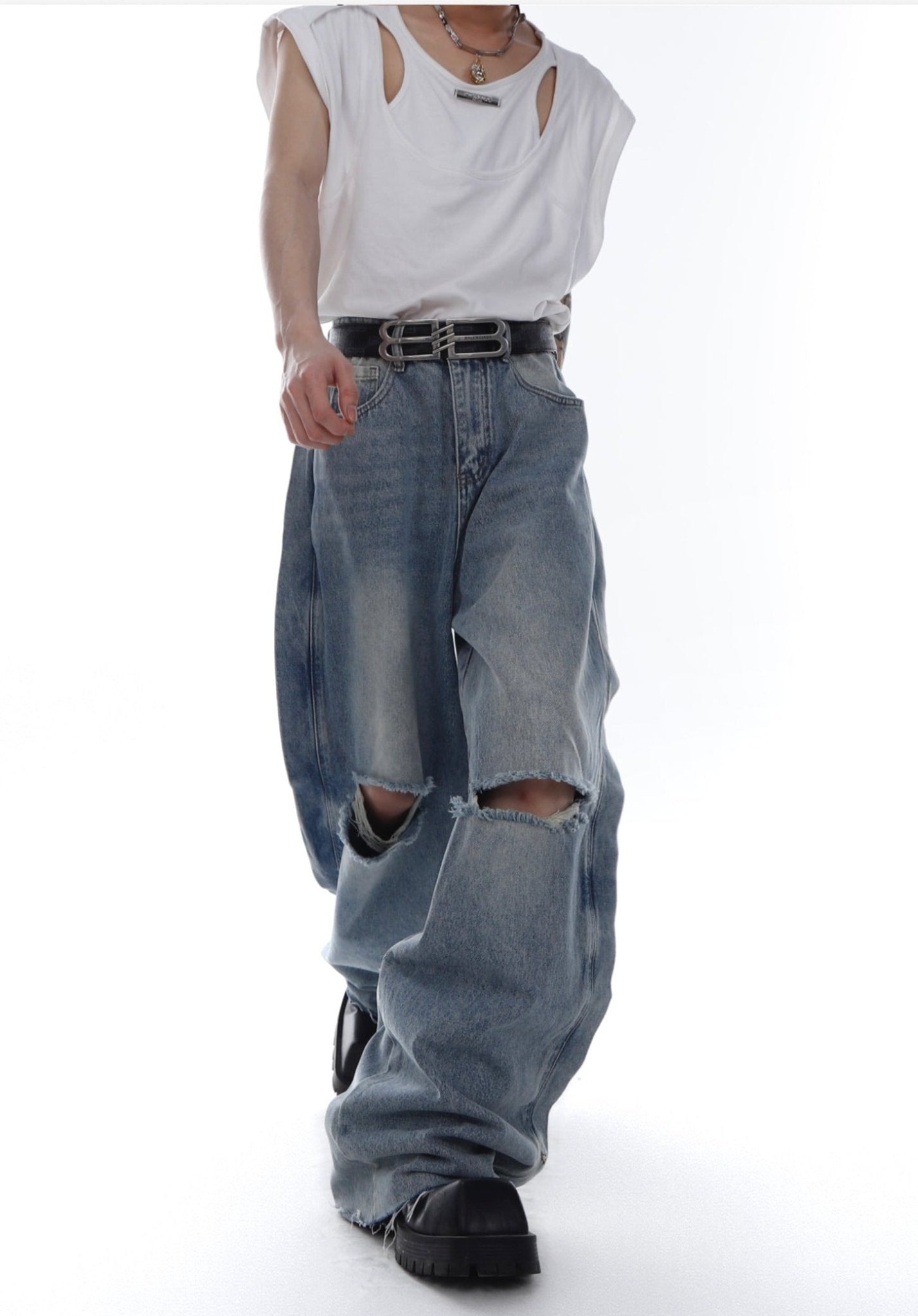 ArguE CulturE Gradient Distressed Denim - COPPING THREADS - ArguE CulturE