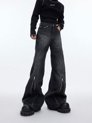 ArguE CulturE Metal Zipper Flared Denim - COPPING THREADS - ArguE CulturE