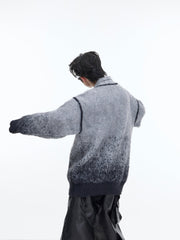 ArguE CulturE Polka Dot Gradient V - neck Silhouette Sweater - COPPING THREADS - ArguE CulturE