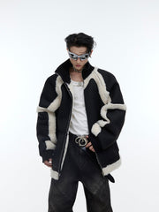ArguE CulturE Sheep Wool Thickened PU Leather Jacket - COPPING THREADS - ArguE CulturE
