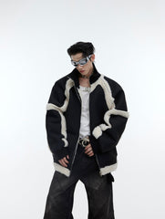 ArguE CulturE Sheep Wool Thickened PU Leather Jacket - COPPING THREADS - ArguE CulturE