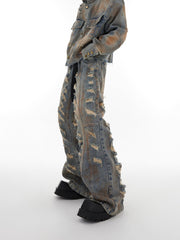 ArguE CulturE Wasteland Distressed Vintage Denim Jacket - COPPING THREADS - ArguE CulturE