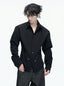 Studded Waist-Shaped Puff-Sleeve Shirt — Black - Top — styling
