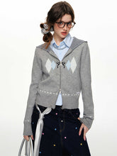 Argyle Colorblock Hooded Cardigan - COPPING THREADS - CHICISLAND