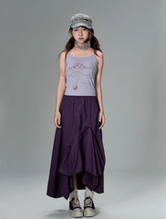 Asymmetrical Hem Pinstripe Maxi Skirt - COPPING THREADS - CT Coquette