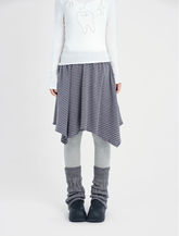 Asymmetrical Striped Midi Skirt - COPPING THREADS - CT Coquette