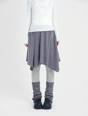 Asymmetrical Striped Midi Skirt - COPPING THREADS - CT Coquette