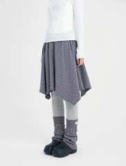 Asymmetrical Striped Midi Skirt - COPPING THREADS - CT Coquette