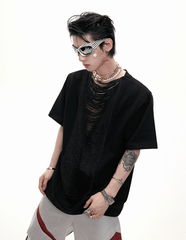 Avant - Garde Draped V - Cutout Tee - COPPING THREADS - ArguE CulturE