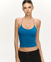 Beaded Strap Crisscross Halter Cami Top - COPPING THREADS - Anna Aneae