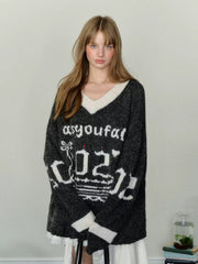 Birthday Cake Candle Intarsia Knit Sweater - COPPING THREADS - AYF