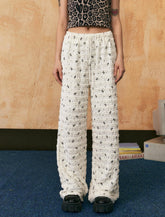 Bow Lace Trim Straight - Leg Pants - COPPING THREADS - CHICISLAND