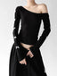Bow-Trim Asymmetric Long-Sleeve T-Shirt - COPPING THREADS - CT ORIGINALS