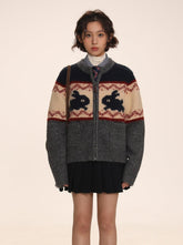 Bunny Jacquard Knit Cardigan Jumper - COPPING THREADS - MOROMORO