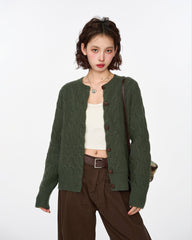 Button - Up Cable Knit Cardigan - COPPING THREADS - CT Select