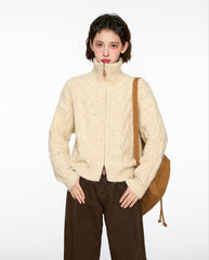 Cable Knit Stand Collar Sweater - COPPING THREADS - CT Select