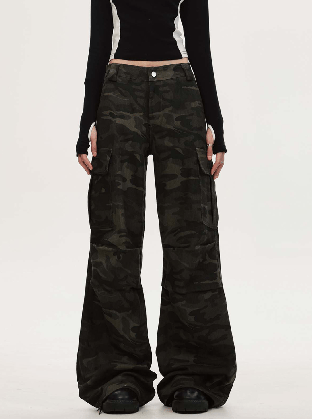 Camo Flared Cargo Pants - COPPING THREADS - CT Select