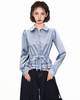 Cascading Ruffle Trim Cottagecore Blouse - COPPING THREADS - CT Select