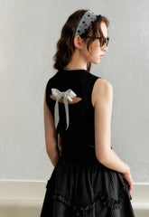 Cat Embroidered Knit Tank Top - COPPING THREADS - AYF