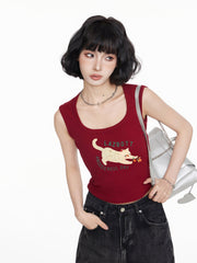 Cat Print Tank Top - COPPING THREADS - CT Select