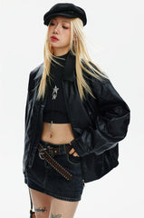 CATTEE Retro Motorcycle PU Jacket - COPPING THREADS - CATTEE