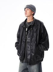 CATTEE Retro PU Leather Jacket - COPPING THREADS - CATTEE