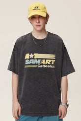 CATTEE SAMART Vintage Washed Tee - COPPING THREADS - CATTEE