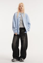 CATTEE Vintage Cable Knit Cardigan - COPPING THREADS - CATTEE