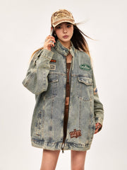 CATTEE Vintage Patchwork Denim Jacket - COPPING THREADS - CATTEE