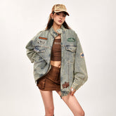 CATTEE Vintage Patchwork Denim Jacket - COPPING THREADS - CATTEE