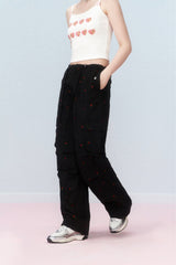 Cherry Embroidered Cargo Pants - COPPING THREADS - AYF