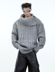 Chunky Cable Knit Turtleneck Sweater - COPPING THREADS - ArguE CulturE