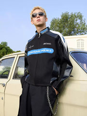 Color - Block Leather Racing Jacket - COPPING THREADS - Harsh and Cruel