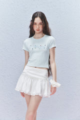 Colorful Rhinestone Letter Embroidered Tee - COPPING THREADS - AYF