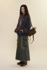 Colorful Yarn Rope Floral Emblem Embroidered Hoodie - COPPING THREADS - MOROMORO