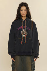 Colorful Yarn Rope Floral Emblem Embroidered Hoodie - COPPING THREADS - MOROMORO