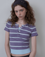 Contrast - Layered Fitted Stripe Tee - COPPING THREADS - CHICISLAND