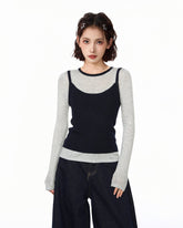 Contrast Layered Knit Top - COPPING THREADS - CT Select