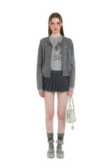 Contrast Layered Look Shell Button Knit Cardigan - COPPING THREADS - MOROMORO