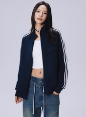 Contrast Stripe Zip - Up Track Jacket - COPPING THREADS - RAPPEYE