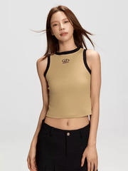Contrast Trim Ribbed Tank Top - COPPING THREADS - RAPPEYE
