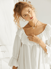 Cotton Ruffle Nightdress - COPPING THREADS - CT Dreamscape