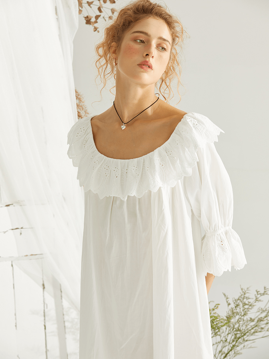 Cotton Ruffle Nightdress - COPPING THREADS - CT Dreamscape
