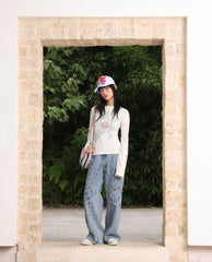 Crayon Hand - drawn Star Print Long Sleeve Tee - COPPING THREADS - ARTMONSTER